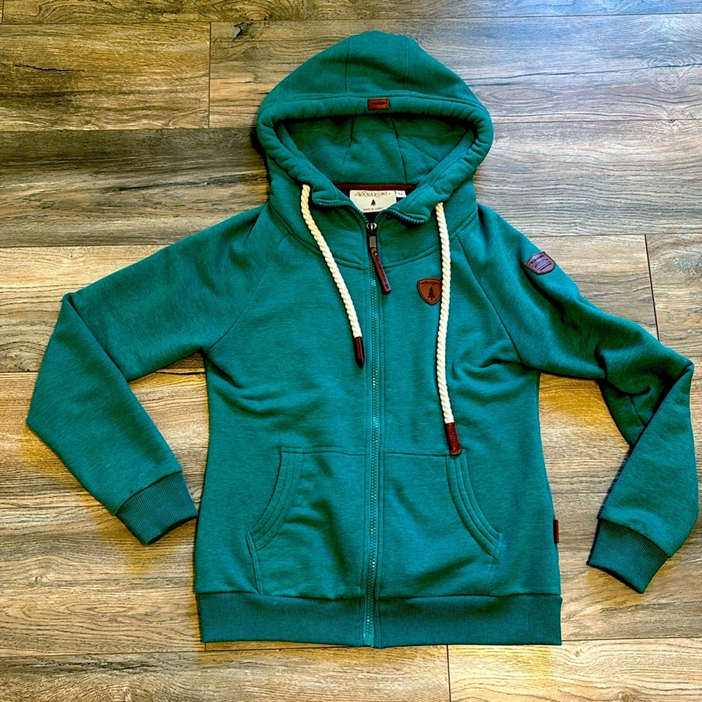 Wanakome teal full zip hoodie